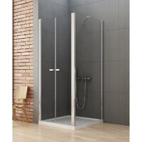 New Trendy NEW SOLEO 90x90 D-0145A/D-0092B стекло прозрачное, профиль хром, без поддона