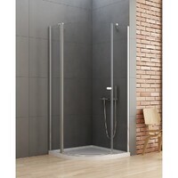 New Trendy NEW SOLEO 90x90 K-0416 стекло прозрачное, профиль хром, без поддона