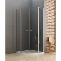 New Trendy NEW SOLEO 90x90 K-0419 стекло прозрачное, профиль хром, без поддона