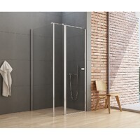 New Trendy NEW SOLEO 90x90 K-0717 стекло прозрачное, профиль хром