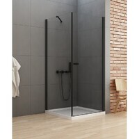 New Trendy NEW SOLEO Black 90x90 D-0231A/D-0115B стекло прозрачное, профиль черный, без поддона
