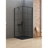 New Trendy NEW SOLEO Black 90x90 D-0285A/D-0121B стекло прозрачное, профиль черный