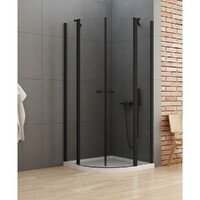 New Trendy NEW SOLEO Black 90x90 K-0539 стекло прозрачное, профиль черный, без поддона