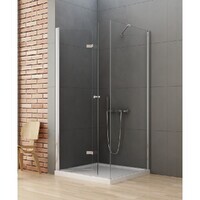 New Trendy NEW SOLEO Chrome 90x90 D-0149A/D-0088B стекло прозрачное, профиль хром, без поддона