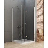 New Trendy NEW SOLEO Chrome 90x90 D-0153A/D-0088B стекло прозрачное, профиль хром, без поддона