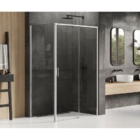 New Trendy PRIME Chrome 110x90 D-0301A/D-0124B стекло прозрачное, профиль хром, без поддона