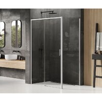 New Trendy PRIME Chrome 140x100 D-0306A/D-0125B стекло прозрачное, профиль хром, без поддона