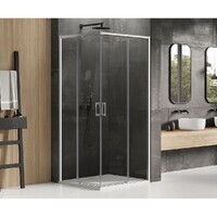 New Trendy PRIME Chrome 70x70 D-0348A/D-0349A стекло прозрачное, профиль хром