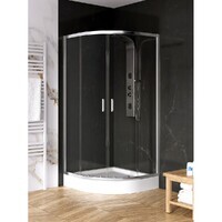 New Trendy SUVIA 90x90 K-0515 стекло прозрачное, профиль хром