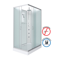 Niagara Classic 100x80 NG-43085-14QBKTG низкий поддон, стекло матовое, профиль серебро