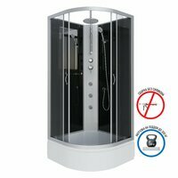 Niagara Classic 80x80 NG-3503-14BKTG средний поддон, стекло тонированное, профиль серебро