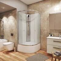 Niagara Eco 80x80 E80/40/MT/BK стекло матовое, профиль хром матовый