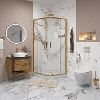 Niagara Nova 100х100 NG-6407-08 GOLD стекло прозрачное, профиль золото