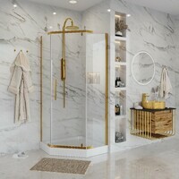 Niagara Nova 100х100 NG-6434-08 GOLD стекло прозрачное, профиль золото