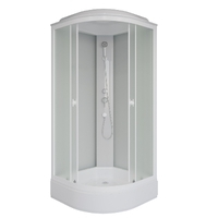 Niagara Promo 90x90 P90/26/MT поддон средний, стекло матовое, профиль белый