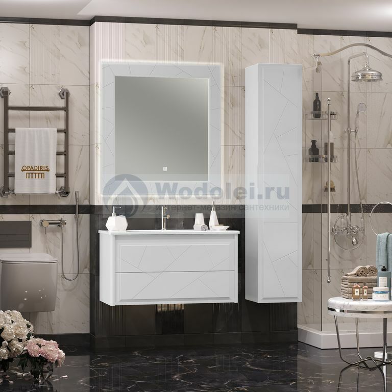 Мебель для ванной Opadiris Луиджи 100 см, белый матовый