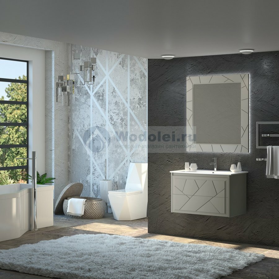 Мебель для ванной Opadiris Луиджи 90 серый матовый