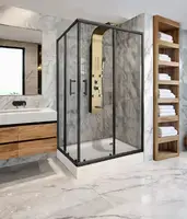 Parly QZ81B 100x80 с низким поддоном профиль черный R