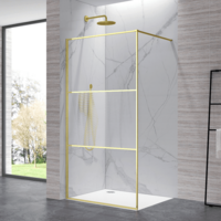 RGW 90x200 WA-09Gb  стекло рифленое, профиль брашированное золото