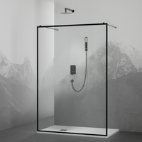 RGW Walk In 130x200 WA-017-B стекло прозрачное, профиль черный