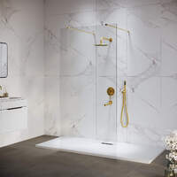 RGW Walk In WA-016Gb 140x195 35101614-16 стекло прозрачное, профиль брашированное золото