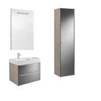 Roca Inspira 80 тёмный дуб, зеркальный фасад, подвесная