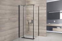 Royal Bath 100х90 RB HPVD-T-BL стекло прозрачное, профиль черный