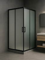 Royal Bath 115х115 RB HPD-C-BL стекло матовое, профиль черный, без поддона