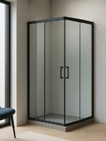 Royal Bath 115х115 RB HPD-T-BL стекло прозрачное, профиль черный, без поддона