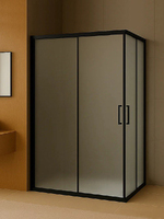 Royal Bath 120х115 RB HPD-C-BL стекло матовое, профиль черный, без поддона