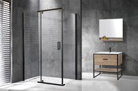 Royal Bath 120х70 RB HPVD-T-BL стекло прозрачное, профиль черный