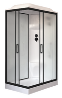 Royal Bath 120х80 RB 8120HP6-WC-BL  стекло матовое, профиль черный, задняя стенка белая