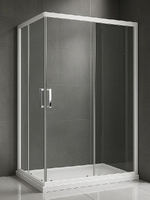 Royal Bath 90х75 RB9075HPD-T стекло прозрачное, профиль белый, без поддона