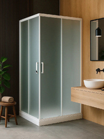 Royal Bath 85х80 RB8085HPD-C стекло матовое, профиль белый, без поддона