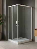 Royal Bath 85х85 RB85HPD-T стекло прозрачное, профиль белый, без поддона