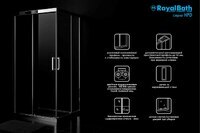Royal Bath 90х80 RB HPD-T-ST стекло прозрачное, профиль сатин