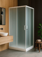 Royal Bath 100х95 RB1095HPD-C стекло матовое, профиль белый, без поддона