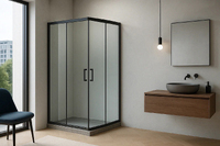 Royal Bath HPD 70x70 RB70HPD-T-BL стекло прозрачное, профиль черный