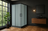 Royal Bath HPD 75x70 RB7075HPD-C-BL стекло матовое, профиль черный