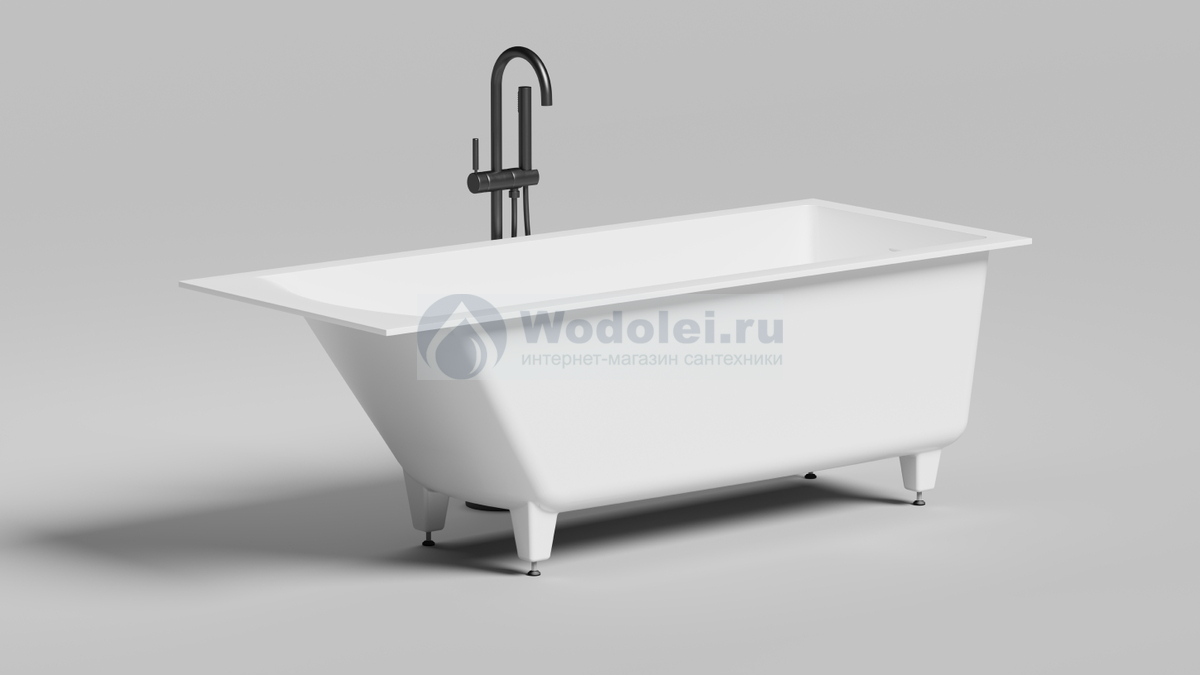 Ванна из литьевого мрамора Salini  Cascata KIT S-Sense 170x70 104813MF матовая, RAL полностью (только светлые оттенки), встраиваемая