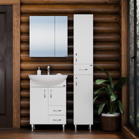 СанТа Сити 60 см 2 ящика и дверцы, напольная белая