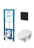 Santek Бореаль 1WH501775 с крышкой микролифт, белый, кнопка черная