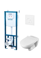 Santek Бореаль 1WH501832 безободковый, с крышкой микролифт, белый, кнопка белая