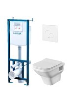 Santek Лайн 1WH501750 безободковый, с крышкой микролифт, белый, кнопка белая