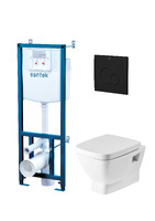 Santek Нео 1WH501776 с крышкой микролифт, белый, кнопка черная