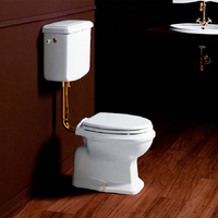 Simas Arcade AR801bi со средним бачком, с боковой ручкой золото, белый