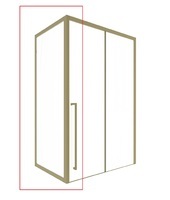 Timo 100х200 T63 стекло прозрачное, профиль матовое золото