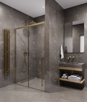 Timo T53R 130х200 TDSS-130/17C-8R стекло прозрачное, профиль матовое золото