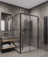 Timo 130х90 левый, стекло прозрачное, профиль черный