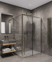 Timo 130х90 левый, стекло прозрачное, профиль никель